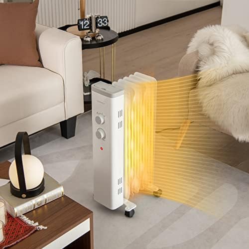 COSTWAY 1500W Oil Filled Radiator Heater with 3 Heat Levels