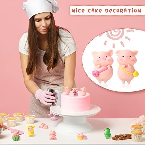 Leitee 19 Pcs Pink Pig Figurines Set for Decor