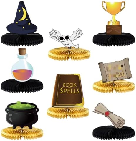 8Pcs Magical Wizard Honeycomb Centerpieces for Party Decor