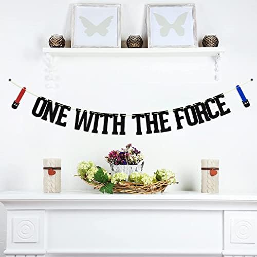 One With The Force Banner - Jedi 1st Birthday Decor