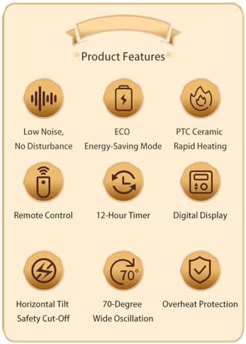 Wartahur 1500W Space Heater with Remote and ECO System