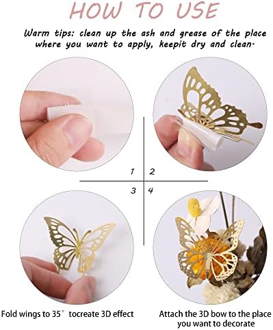 ZHUOWEISM 40PCS 3D Butterfly Cupcake Toppers Non-Edible Party Decorations