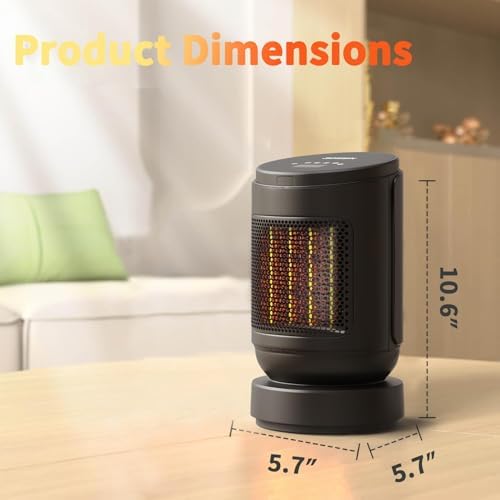 BOSSIN 1500W Electric Ceramic Space Heater with Remote Control and Oscillation