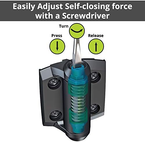 DD Technologies TruClose Self Closing Gate Hinge 2 Count Gloss Black