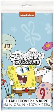 Unique Spongebob Squarepants Plastic Table Cover - 54 x 84 1 Pc