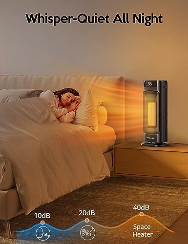 VAGKRI 1500W Electric Space Heater with Remote and 3 Modes