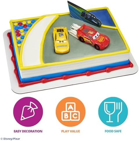 DecoSet Disney and Pixar Cars 3 Cake Topper 3-Piece Set