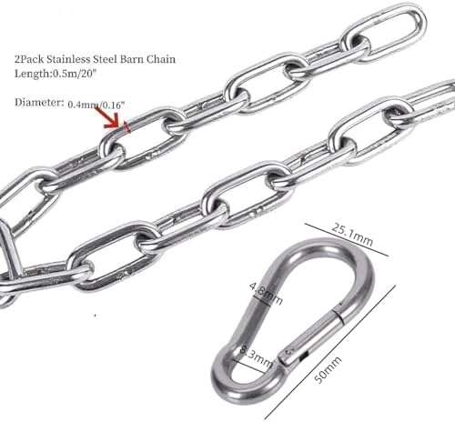 2Pcs Heavy Duty Gate Chain Lock with 4 Quick Connect Buckles