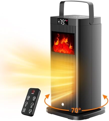 BJOP 2025 PTC Ceramic Space Heater with Flame Effect