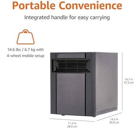 Amazon Basics 1500W Portable Space Heater with Remote Control