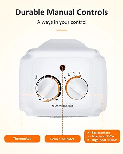 Shinic 1s Fast Heat White Electric Space Heater