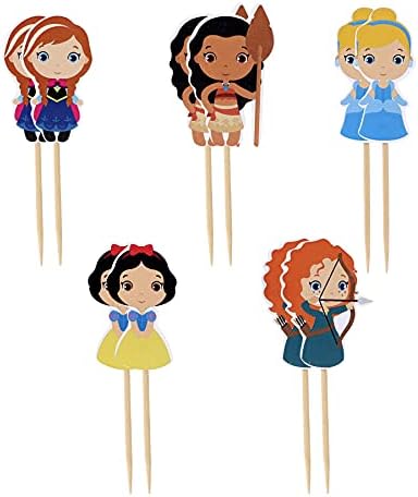 Confetti Princess Cupcake Toppers 20 Pcs Decorations