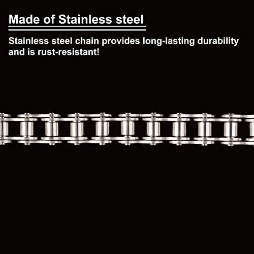 Gudwells ANSI 40SS Roller Chain 10 Feet with 2 Master Links