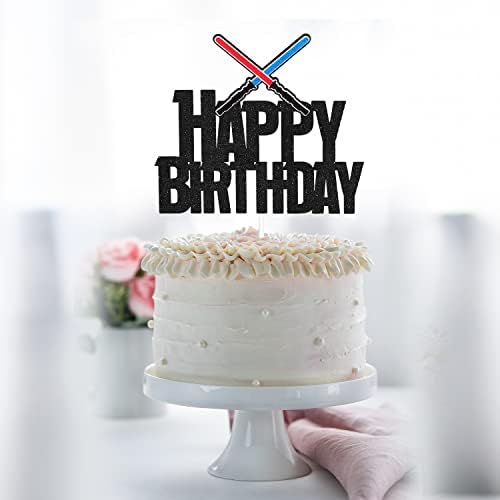 Lightsaber Birthday Cake Topper - Space Themed Decor for Boys