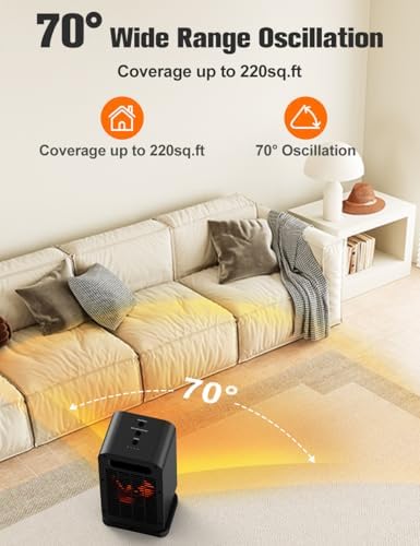 BALKO 1500W PTC Ceramic Space Heater with Thermostat and Remote Control