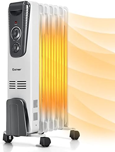 COSTWAY 1500W Oil Filled Radiator Heater with 3 Heat Settings