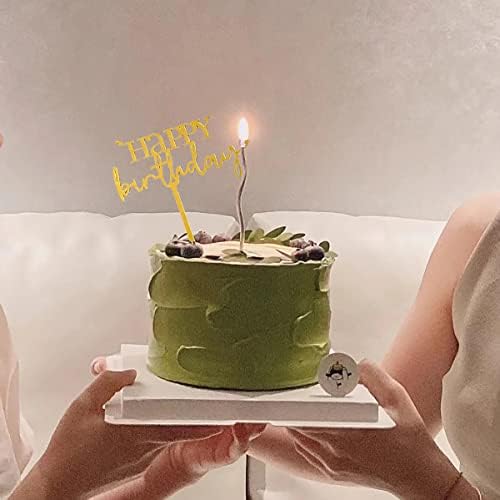 Gold Birthday Cake Topper 6pcs Acrylic Party Decorations