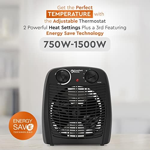 Comfort Zone Indoor Space Heater with Adjustable Thermostat