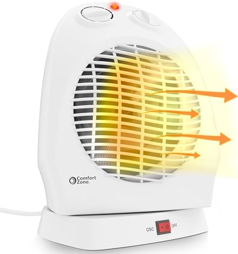 Comfort Zone Oscillating Heater with Thermostat and Fan-Forced Cooling