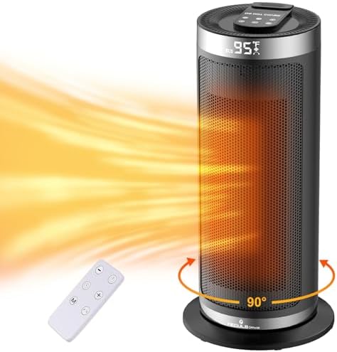 Feculs Official 1500W Electric Space Heater with Remote Thermostat