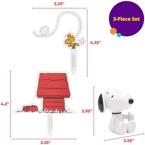 Peanuts Snoopy and Woodstock Cake Topper 3-Piece Set