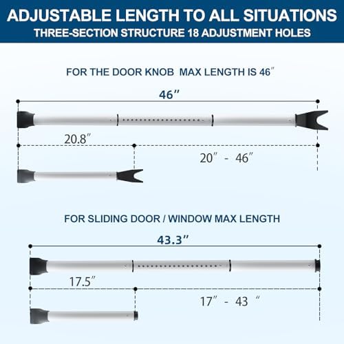 2 Pack Rerishom Door Security Bar for Apartment and Hotel