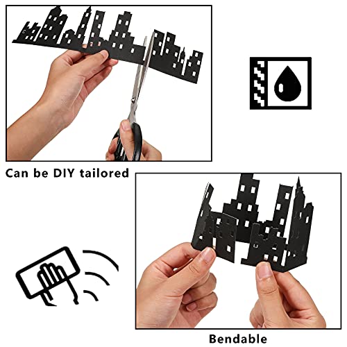 4 Piece City Scenic Cake Border Decorations