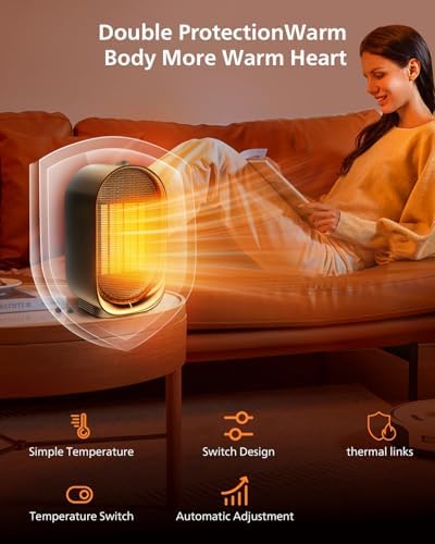 LINFOX Energy Efficient Space Heater with Safe Quiet PTC Ceramic Technology