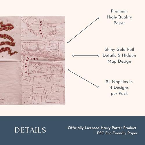 Harry Potter Themed Napkins 24 Pack 65 Folded