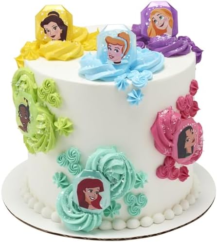 DecoPac Disney Princess Gemstone Cupcake Rings - 24 Pack