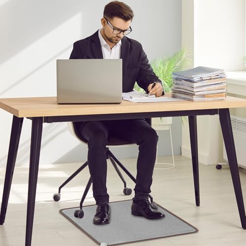 QOUBAI Heated Floor Mat 22x20 Inch Foot Warmer for Home Office
