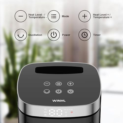 WINHL 1500W Electric Space Heater with Remote and Thermostat