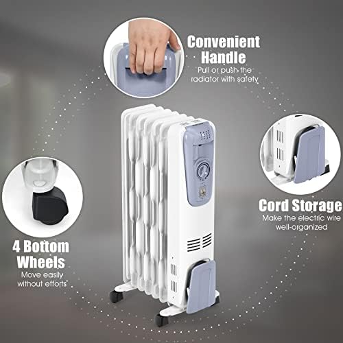Tangkula 1500W Oil Filled Radiator Heater with 3 Settings 1