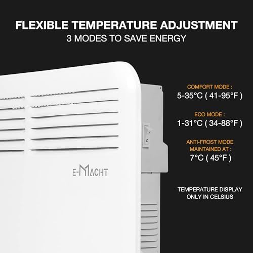 E-Macht 1000W Electric Space Heater with LED Display 1