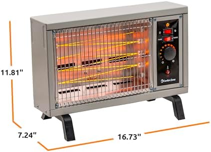 Comfort Zone 1500W Indoor Radiant Heater with Adjustable Thermostat 1