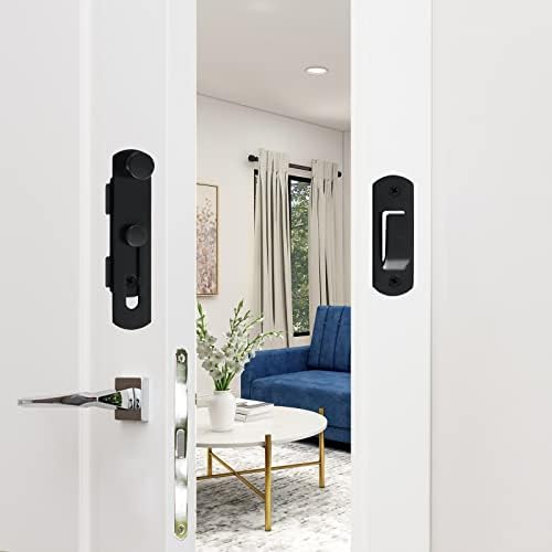 DOUBLE 2 C Barn Door Lock Hardware Black