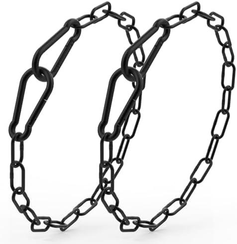 ZIUZI 20 Inch Gate Chain Lock with Carabiner Black
