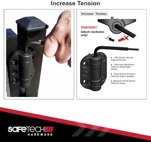 Safetech Hardware SHG-90L Self Closing Gate Hinges Black 1
