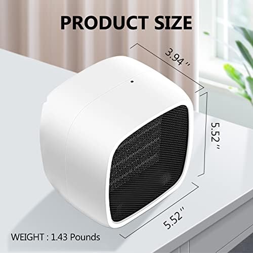 YOUCIDI 1000W Ceramic Space Heater for Home Office