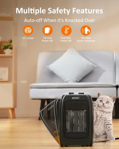 Shinic 1s Fast Heat White Electric Space Heater