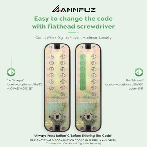 ANNFUZ 100 Mechanical Keyless Entry Door Lock Set Matte Black