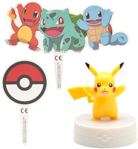 DecoSet Pokmon Light Up Pikachu Cake Topper 3-Piece Set