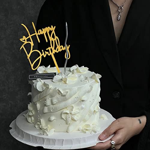 Gold Birthday Cake Topper 6pcs Acrylic Party Decorations