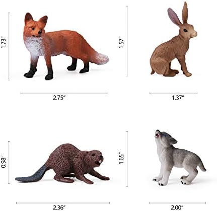 16PCS Forest Animal Baby Figures Woodland Creatures Toy Figurines for Kids