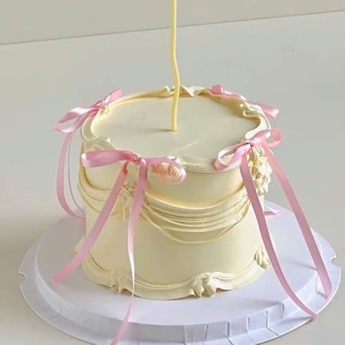 Gyufise 30Pcs Bowknot Cake Toppers Pink