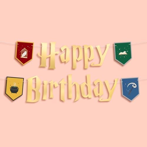 Xo Fetti Wizard Birthday Banner - Gold Foil 65 Ft