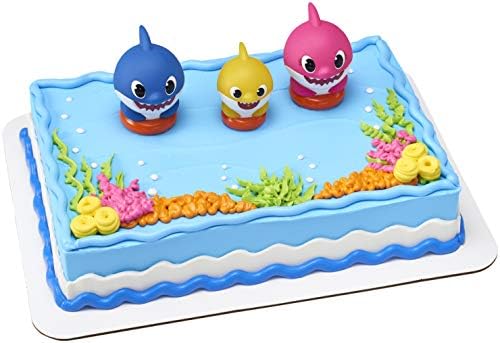 DecoSet Baby Shark Cake Topper 3-Piece Set