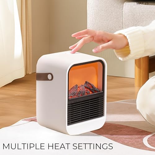 KORUA Small Space Heater Fan with Fire Simulation