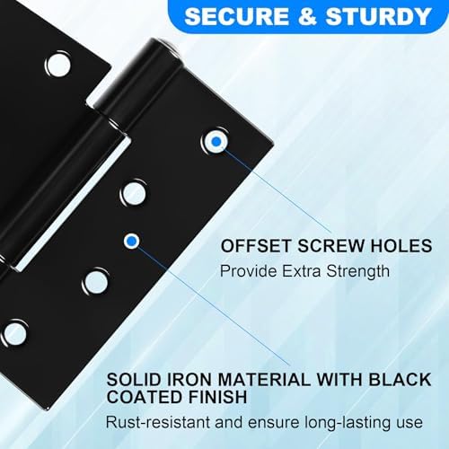 Heavy Duty Gate Hinges 35 Inch 4 Pack Black Iron Finish