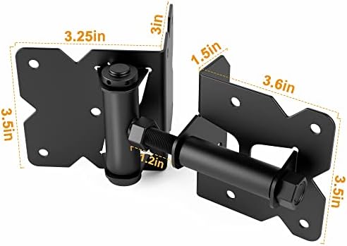 WINSOON 4-Pack Gate Hinges 2 Latch Hardware Kit for Vinylwood Fence